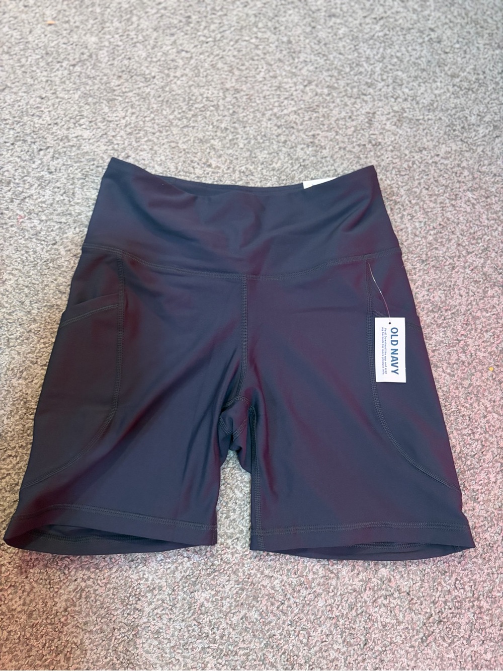 Old Navy Women's Navy High-Rise Bike Shorts with Pockets